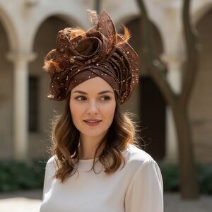 Embellished Brown Headwrap Turban

GEL6 0326